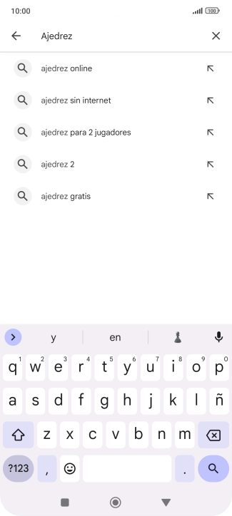 Introduce el nombre del tema o de la app y pulsa el icono de búsqueda.