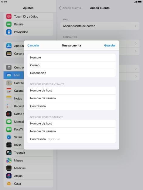 Pulsa Contraseña e introduce la contraseña de tu cuenta de correo electrónico.