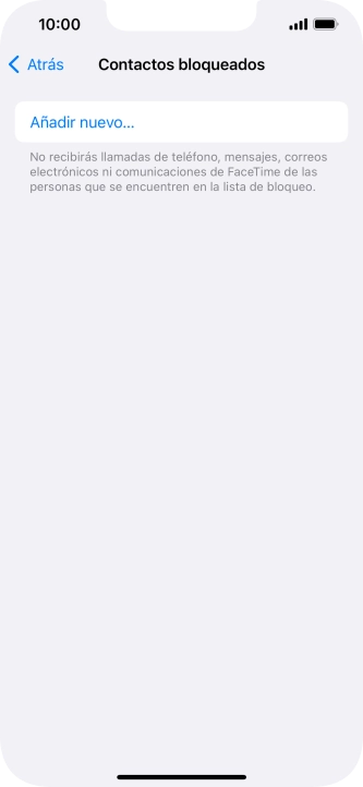 Pulsa Añadir nuevo... y sigue las indicaciones de la pantalla para bloquear un contacto.