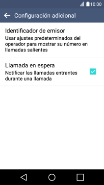 Pulsa Llamada en espera para activar o desactivar la función.