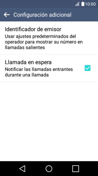 Pulsa Llamada en espera para activar o desactivar la función.