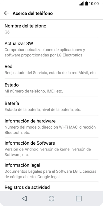 Pulsa Actualizar SW.