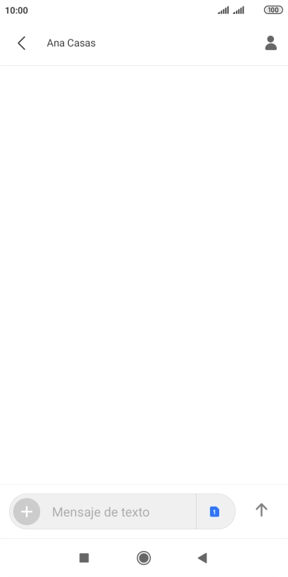 Pulsa en el campo de escritura  y escribe el texto del mensaje corto.