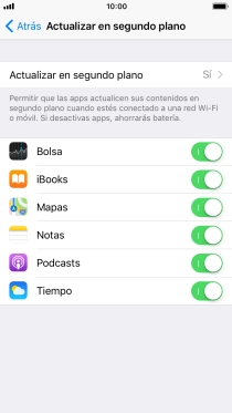 Pulsa Actualizar en segundo plano.