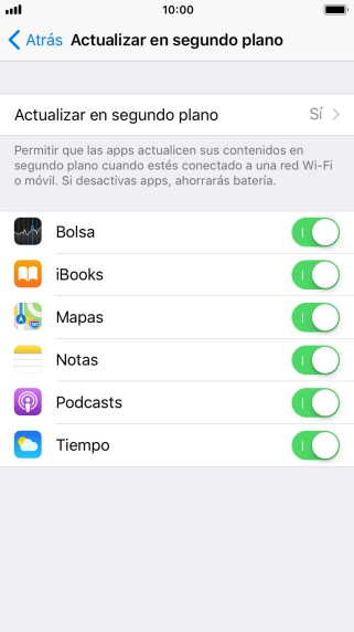 Pulsa Actualizar en segundo plano.