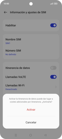 Si activas la función, pulsa Activar.