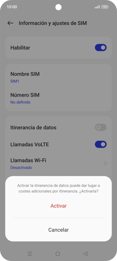 Si activas la función, pulsa Activar.
