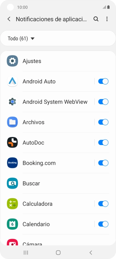 Pulsa el indicador junto a las apps deseadas para activar o desactivar la función.