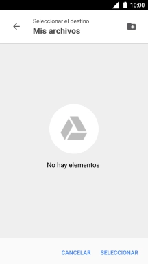 Si deseas crear una nueva carpeta, pulsa el icono de nueva carpeta y sigue las indicaciones de la pantalla para crearla.