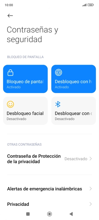 Pulsa Bloqueo de pantalla.