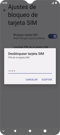 Introduce tu código PIN y pulsa ACEPTAR.