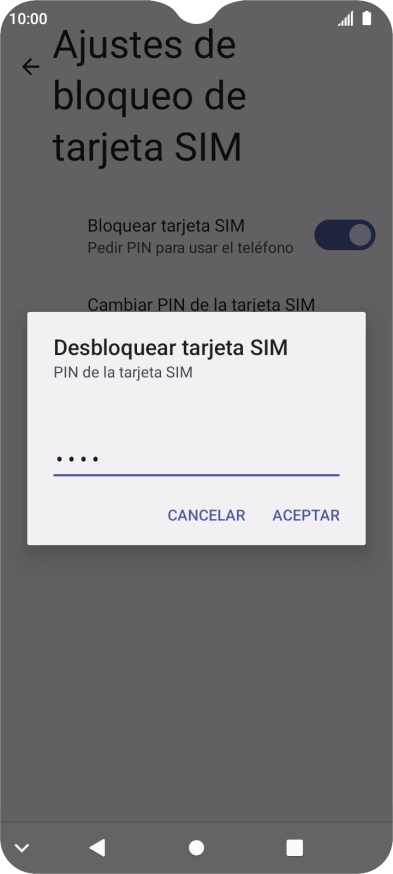 Introduce tu código PIN y pulsa ACEPTAR.