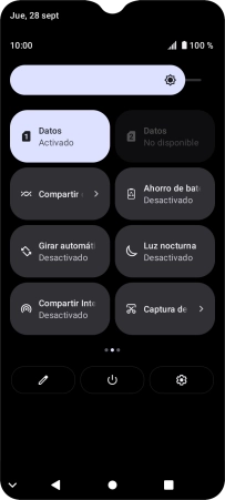 Pulsa el icono de datos móviles para activar o desactivar la función.