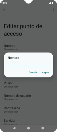Introduce Vodafone Internet y pulsa Aceptar.