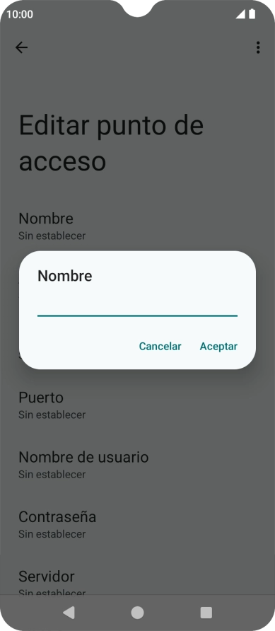 Introduce Vodafone Internet y pulsa Aceptar.
