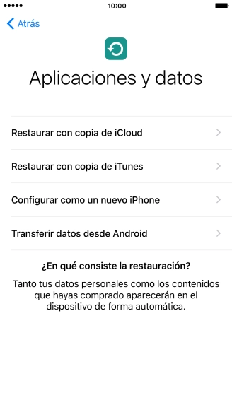 Pulsa Restaurar con copia de iCloud.