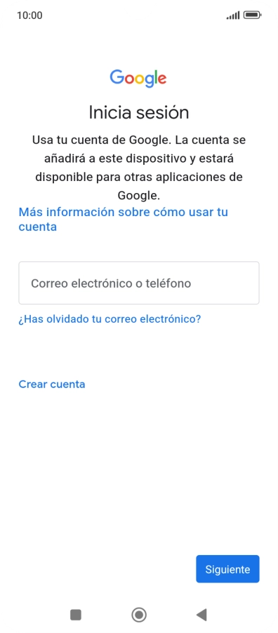 Si no tienes una cuenta de Google, pulsa Crear cuenta y sigue las indicaciones de la pantalla para ver cómo crear una cuenta nueva.