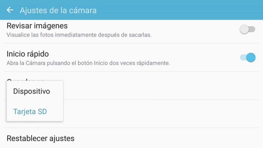 Pulsa Dispositivo para guardar tus fotografías en la memoria del teléfono.