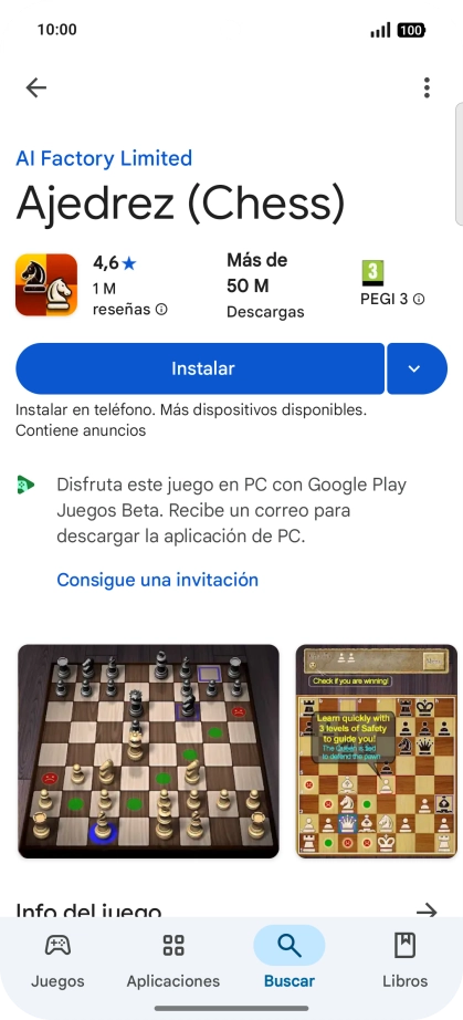 Pulsa Instalar y sigue las indicaciones de la pantalla para instalar la app.