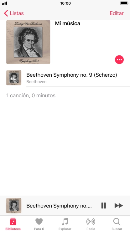 Pulsa el título de la canción en la parte inferior de la pantalla.