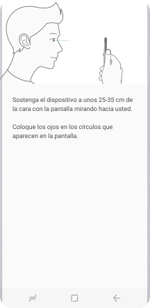Sigue las indicaciones de la pantalla para crear con el escáner de iris un código de seguridad.