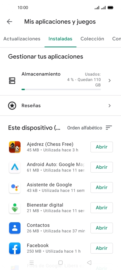 Pulsa la app deseada.