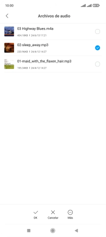 Al encontrar un timbre de llamada de tu gusto, pulsa OK.