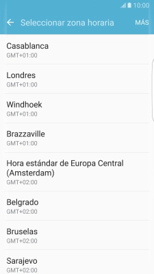 Pulsa la zona horaria deseada.