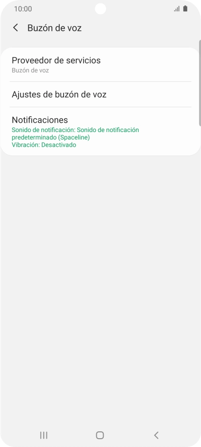 Pulsa Ajustes de buzón de voz.