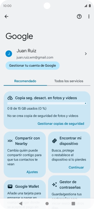 Pulsa Encontrar mi dispositivo.