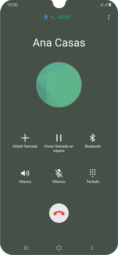 Pulsa el icono de finalizar llamada.
