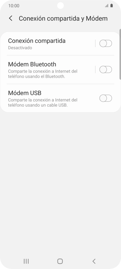 Pulsa Conexión compartida.