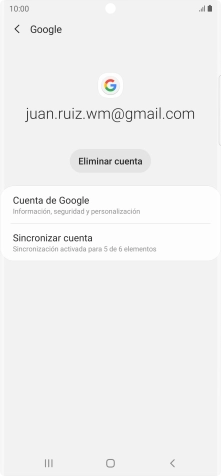 Pulsa Sincronizar cuenta.