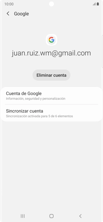 Pulsa Sincronizar cuenta.