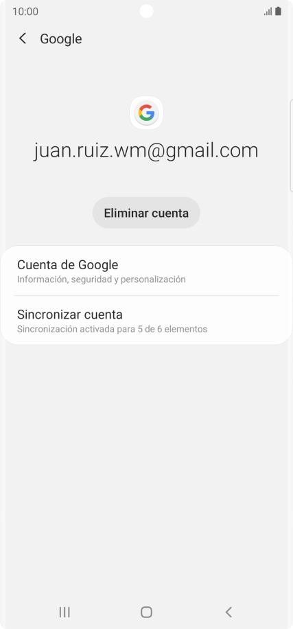 Pulsa Sincronizar cuenta.
