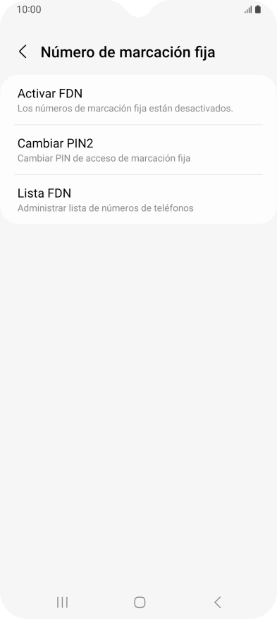 Pulsa Activar FDN.