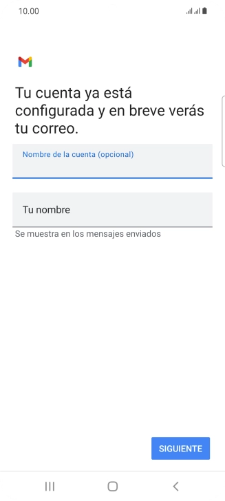 Pulsa Tu nombre e introduce el nombre del remitente.