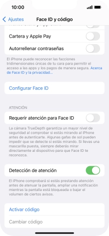 Pulsa Configurar Face ID.
