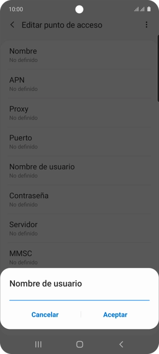 Introduce wap@wap y pulsa Aceptar.
