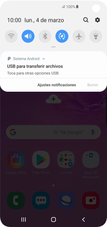 Pulsa Toca para otras opciones USB..