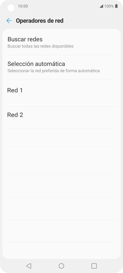 Pulsa la red deseada.