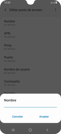 Introduce Vodafone Internet y pulsa Aceptar.