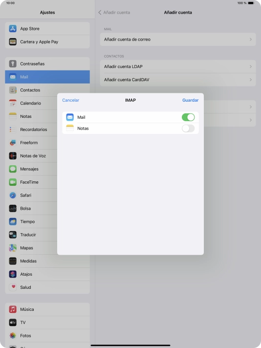 Pulsa Guardar. Ahora se ha configurado tu cuenta de correo electrónico. Si deseas seleccionar más ajustes del servidor de correo de entrada o de salida, continúa con los pasos siguientes.