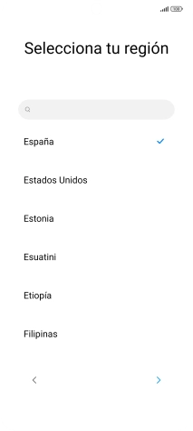 Pulsa el país o el área deseados.
