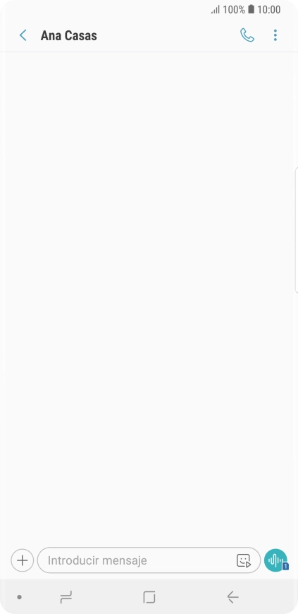 Pulsa en el campo de escritura  y escribe el texto del mensaje corto.