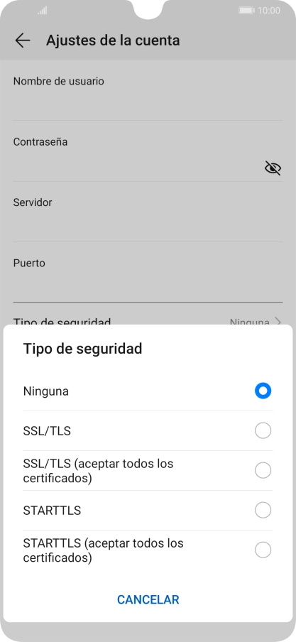 Pulsa Ninguna para desactivar la función.