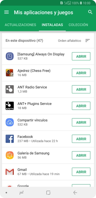 Pulsa la app deseada.