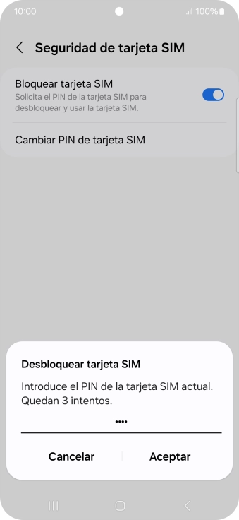 Introduce tu código PIN y pulsa Aceptar.
