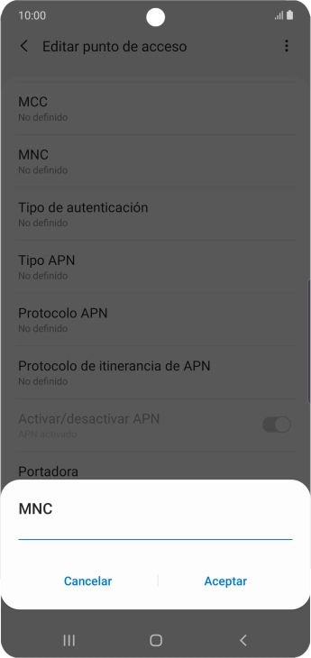 Introduce 01 y pulsa Aceptar.