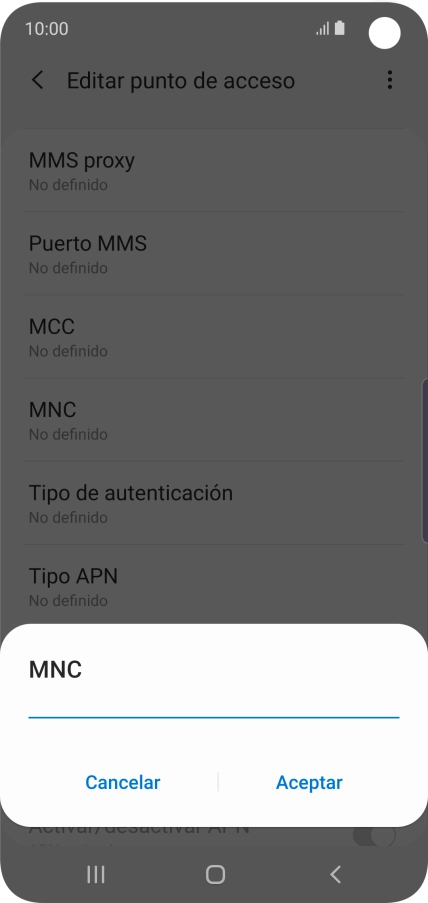 Introduce 01 y pulsa Aceptar.
